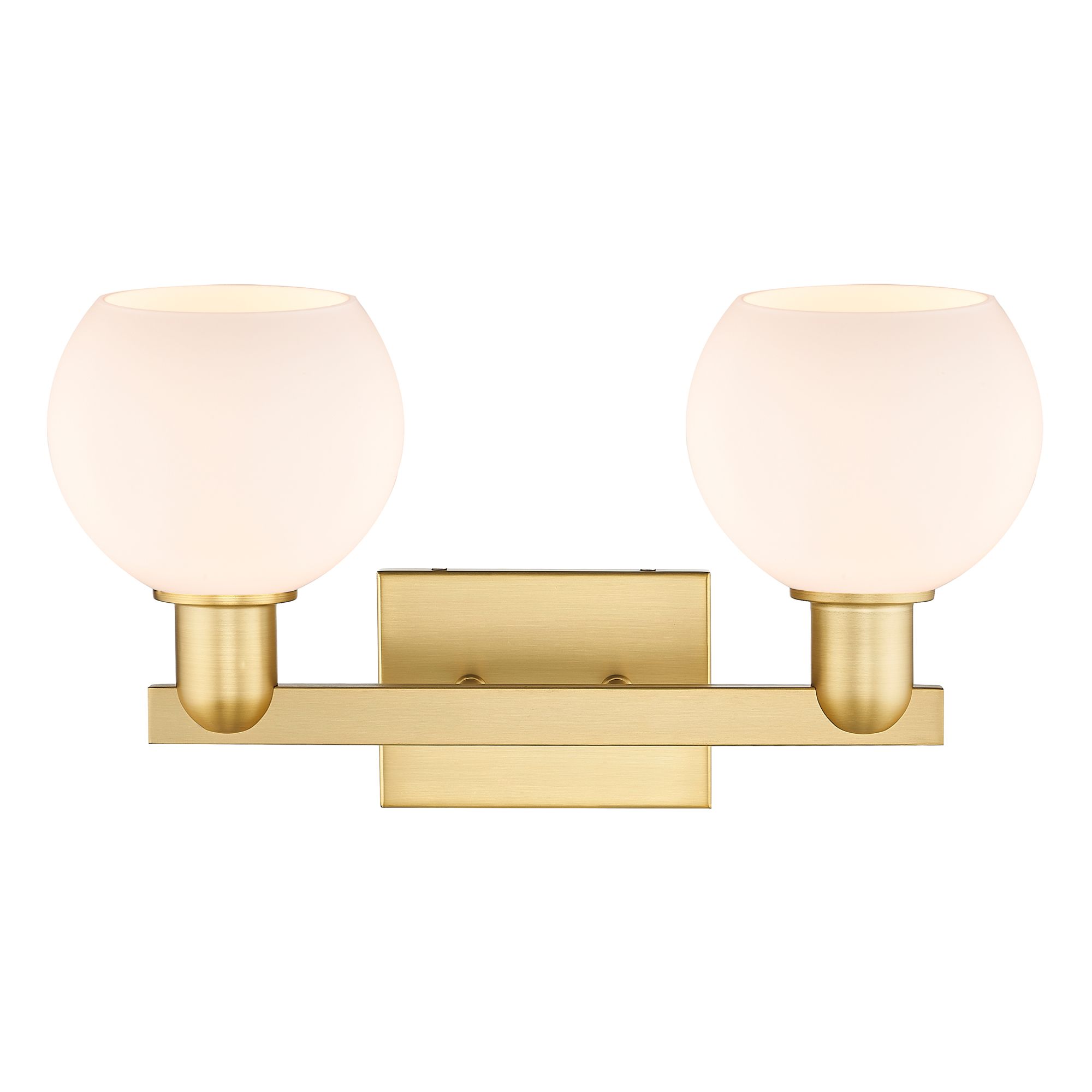 Image 2 Arcadia Athens 17"W 2 Light Gold Vanity Light w/ Matte White Shade more views