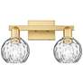 1_Arcadia Athens 17"W 2 Light Gold Vanity Light w/ Water Glass Shade