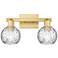 Arcadia Athens 17"W 2 Light Gold Vanity Light w/ Water Glass Shade