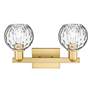 2_Arcadia Athens 17"W 2 Light Gold Vanity Light w/ Water Glass Shade more views