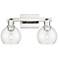 Arcadia Athens 17"W 2 Light Polished Nickel Bath Light w/ Clear Shade