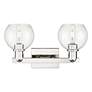 Arcadia Athens 17"W 2 Light Polished Nickel Bath Light w/ Clear Shade