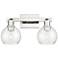 Arcadia Athens 17"W 2 Light Polished Nickel Bath Light w/ Seedy Shade