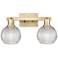 Arcadia Athens 17"W 2-Lt Bronze Bath Light w/ Clear Basketweave Shade