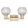 2_Arcadia Athens 17"W 2-Lt Bronze Bath Light w/ Clear Basketweave Shade more views
