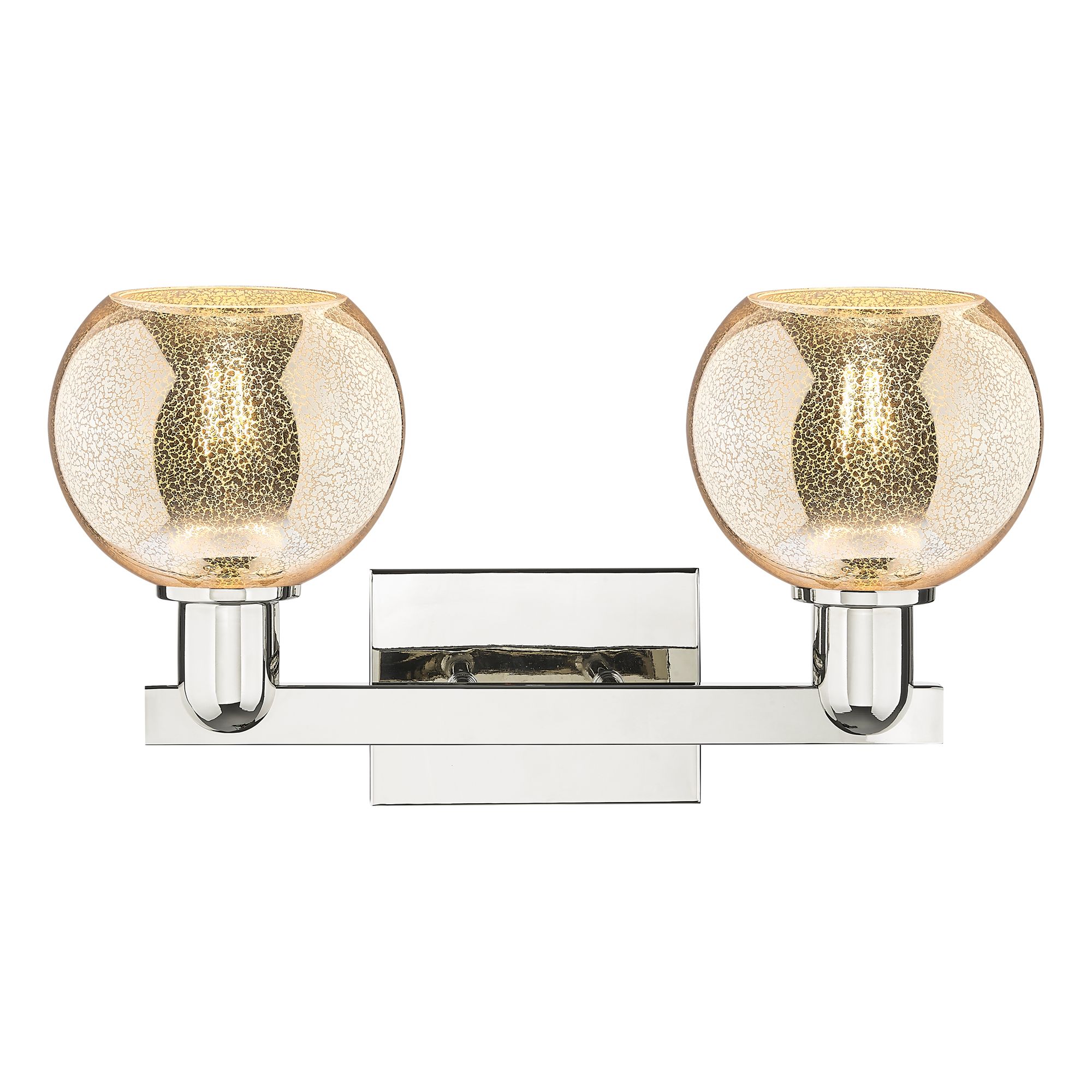 Image 2 Arcadia Athens 17"W 2-Lt Polished Nickel Bath Light w/ Mercury Shade more views