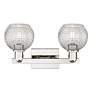 2_Arcadia Athens 17"W 2-Lt Polished Nickel Vanity w/ Basketweave Shade more views