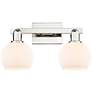 Arcadia Athens 17"W 2-Lt Polished Nickel Vanity w/ Matte White Shade