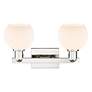 Arcadia Athens 17"W 2-Lt Polished Nickel Vanity w/ Matte White Shade