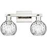 Arcadia Athens 17"W 2-Lt Polished Nickel Vanity w/ Water Glass Shade