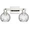Arcadia Athens 17"W 2-Lt Polished Nickel Vanity w/ Water Glass Shade