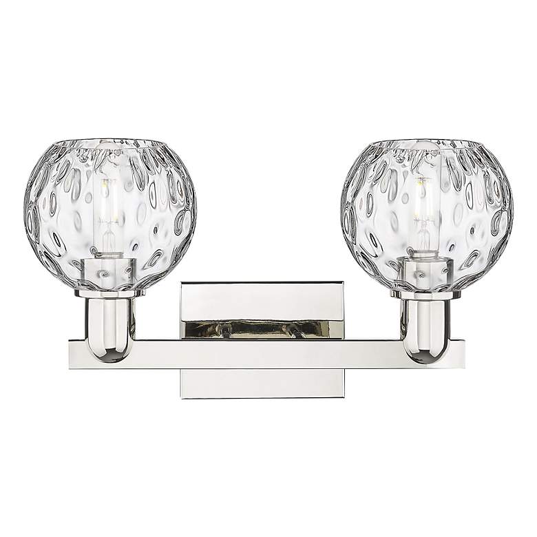 Image 2 Arcadia Athens 17"W 2-Lt Polished Nickel Vanity w/ Water Glass Shade more views