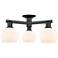 Arcadia Athens 23"W 3 Light Black Semi-Flush w/ Matte White Shade