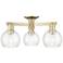 Arcadia Athens 23"W 3 Light Brass Semi.Flush Mount With Clear Shade