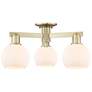 Arcadia Athens 23"W 3 Light Brass Semi-Flush w/ Matte White Shade