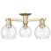 Arcadia Athens 23"W 3 Light Bronze Semi.Flush Mount w/ Clear Shade