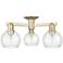 Arcadia Athens 23"W 3 Light Bronze Semi.Flush Mount w/ Seedy Shade