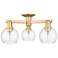 Arcadia Athens 23"W 3 Light Brushed Brass Semi-Flush w/ Clear Shade