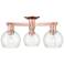 Arcadia Athens 23"W 3 Light Copper Semi.Flush Mount With Clear Shade