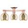 Arcadia Athens 23"W 3 Light Copper Semi.Flush Mount With Mercury Shade