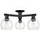 Arcadia Athens 23"W 3 Light Matte Black Semi-Flush w/ Clear Shade