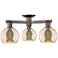 Arcadia Athens 23"W 3 Light Oiled Bronze Semi-Flush w/ Mercury Shade