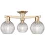 Arcadia Athens 23"W 3-Lt Bronze Semi-Flush w/ Clear Basket Weave Shade