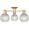 Arcadia Athens 23"W 3-Lt Bronze Semi-Flush w/ Clear Basket Weave Shade