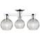 Arcadia Athens 23"W 3-Lt Chrome Semi-Flush w/ Clear Basket Weave Shade