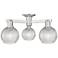 Arcadia Athens 23"W 3-Lt Nickel Semi-Flush w/ Clear Basket Weave Shade