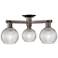 Arcadia Athens 23"W 3-Lt Oiled Bronze Semi-Flush w/ Basketweave Shade