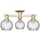 Arcadia Athens 24"W 3 Light Bronze Semi-Flush w/ Water Glass Shade