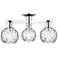 Arcadia Athens 24"W 3 Light Chrome Semi-Flush w/ Water Glass Shade