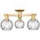 Arcadia Athens 24"W 3-Lt Brushed Brass Semi-Flush w/ Water Glass Shade