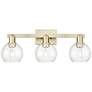 Arcadia Athens 25"W 3 Light Antique Brass Bath Light With Clear Shade