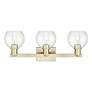 Arcadia Athens 25"W 3 Light Antique Brass Bath Light With Clear Shade