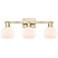 Arcadia Athens 25"W 3 Light Brass Vanity Light With Matte White Shade