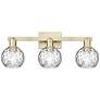 1_Arcadia Athens 25"W 3 Light Brass Vanity Light With Water Glass Shade