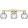 Arcadia Athens 25"W 3 Light Brass Vanity Light With Water Glass Shade