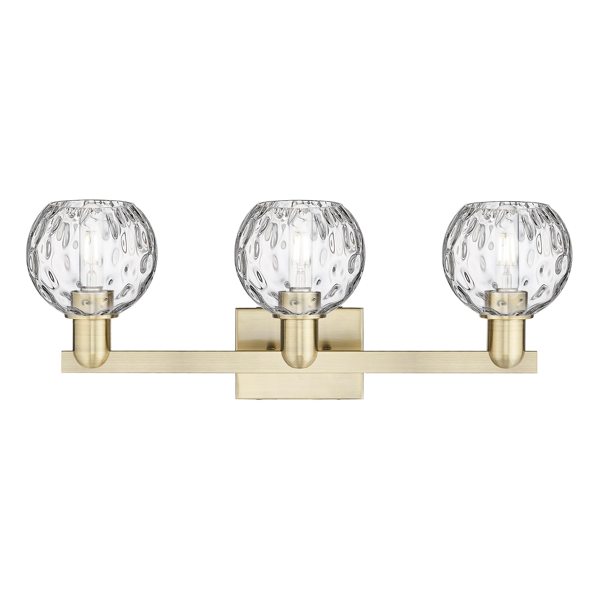 Image 2 Arcadia Athens 25"W 3 Light Brass Vanity Light With Water Glass Shade more views