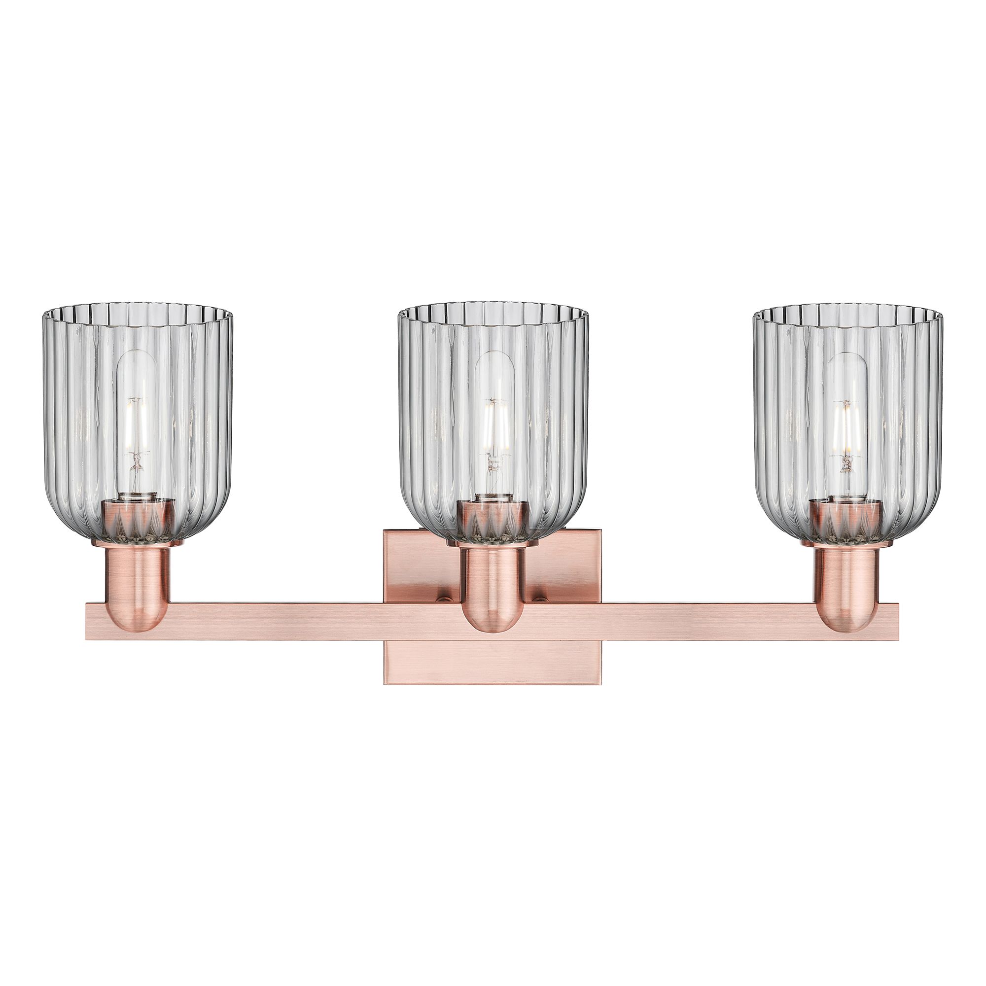 Image 2 Arcadia Athens 25"W 3 Light Bronze Vanity Light w/ Clear Shade more views