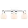 Arcadia Athens 25"W 3 Light Chrome Vanity Light w/ Matte White Shade