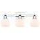 Arcadia Athens 25"W 3 Light Chrome Vanity Light w/ Matte White Shade
