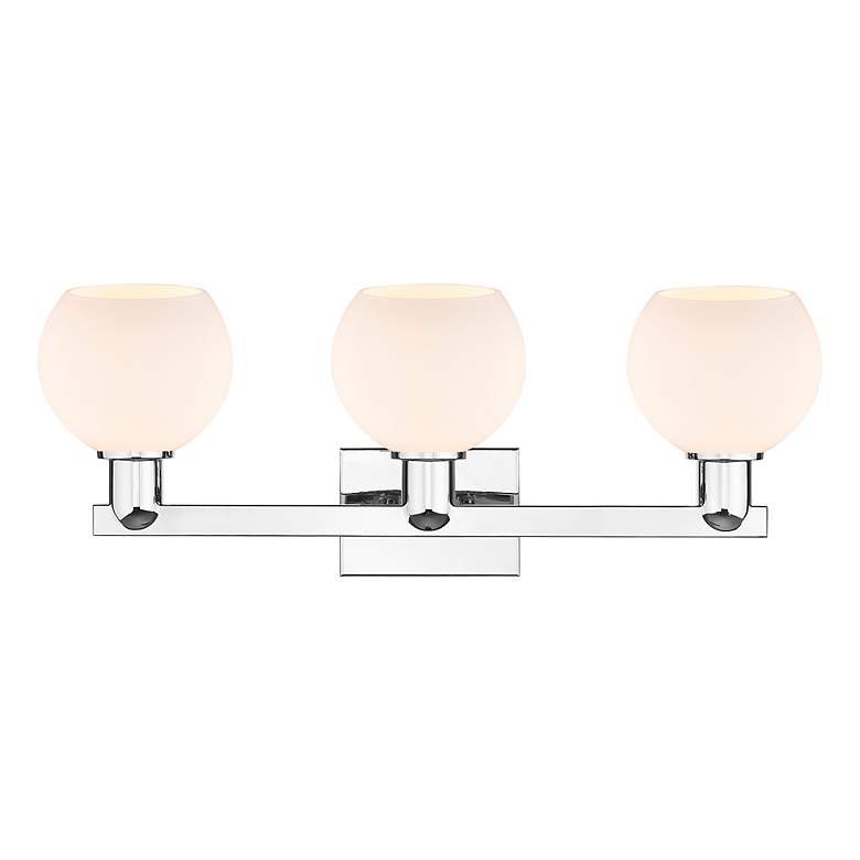 Image 2 Arcadia Athens 25"W 3 Light Chrome Vanity Light w/ Matte White Shade more views