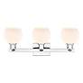 Arcadia Athens 25"W 3 Light Chrome Vanity Light w/ Matte White Shade