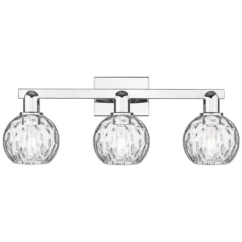 Image 1 Arcadia Athens 25"W 3 Light Chrome Vanity Light w/ Water Glass Shade