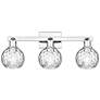 Arcadia Athens 25"W 3 Light Chrome Vanity Light w/ Water Glass Shade