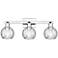Arcadia Athens 25"W 3 Light Chrome Vanity Light w/ Water Glass Shade