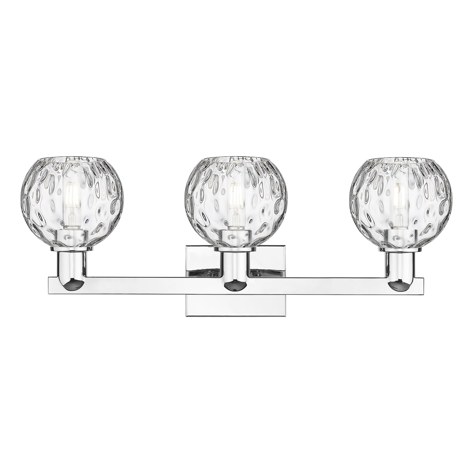 Image 2 Arcadia Athens 25"W 3 Light Chrome Vanity Light w/ Water Glass Shade more views