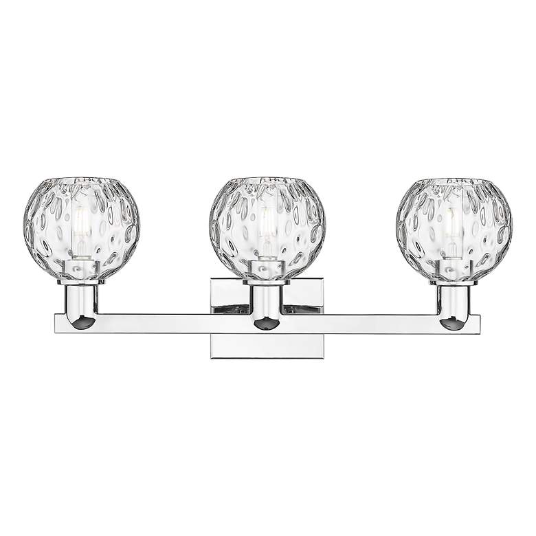 Image 2 Arcadia Athens 25"W 3 Light Chrome Vanity Light w/ Water Glass Shade more views